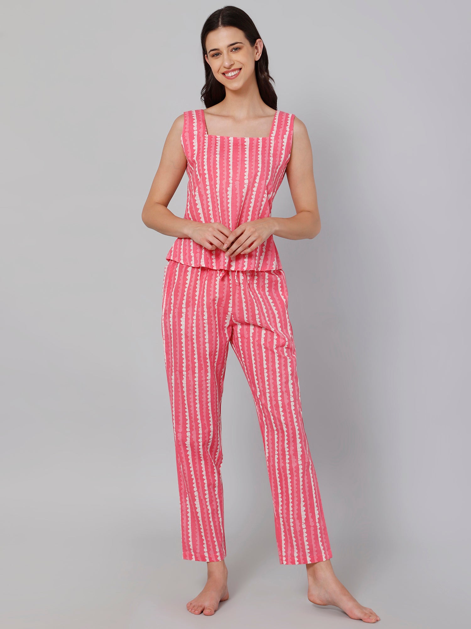 Drape In Vogue Women Pink Zig Zag Print