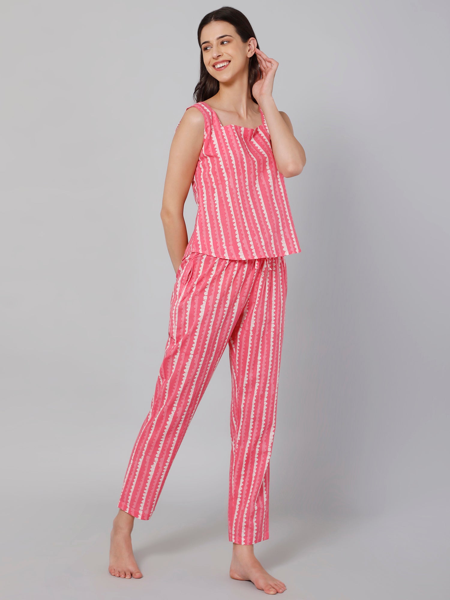 Drape In Vogue Women Pink Zig Zag Print