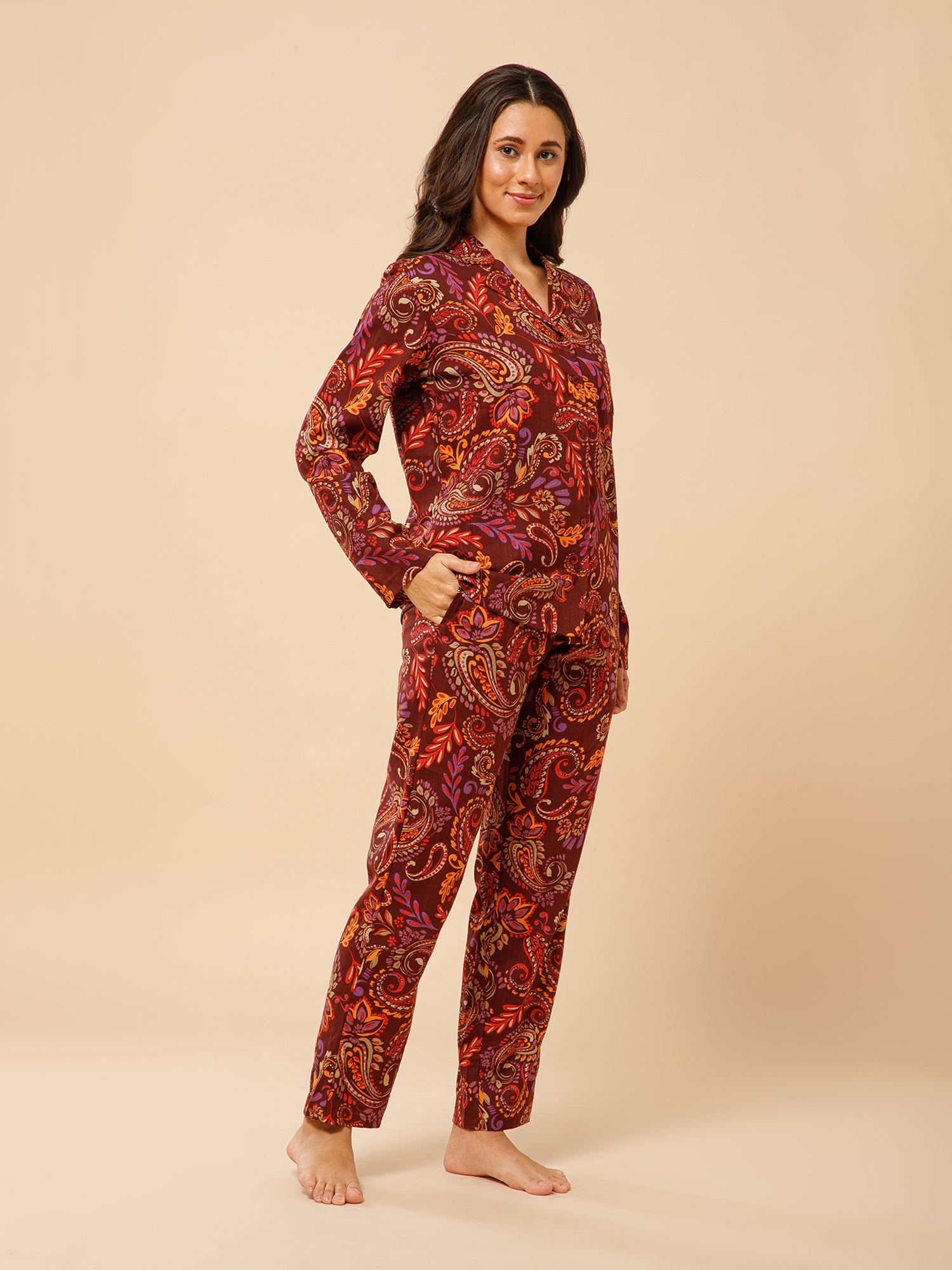 Drape in vogue Paisley Printed Lounge set
