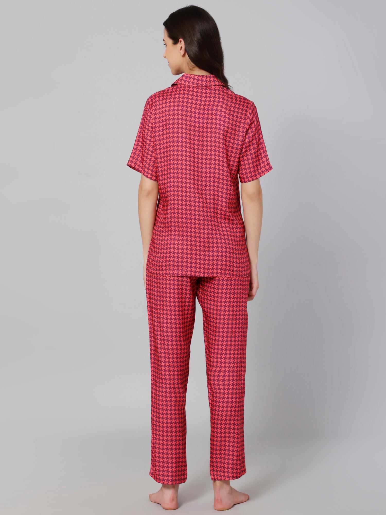 Drape In Vogue Women'S Pink Printed Night Suit