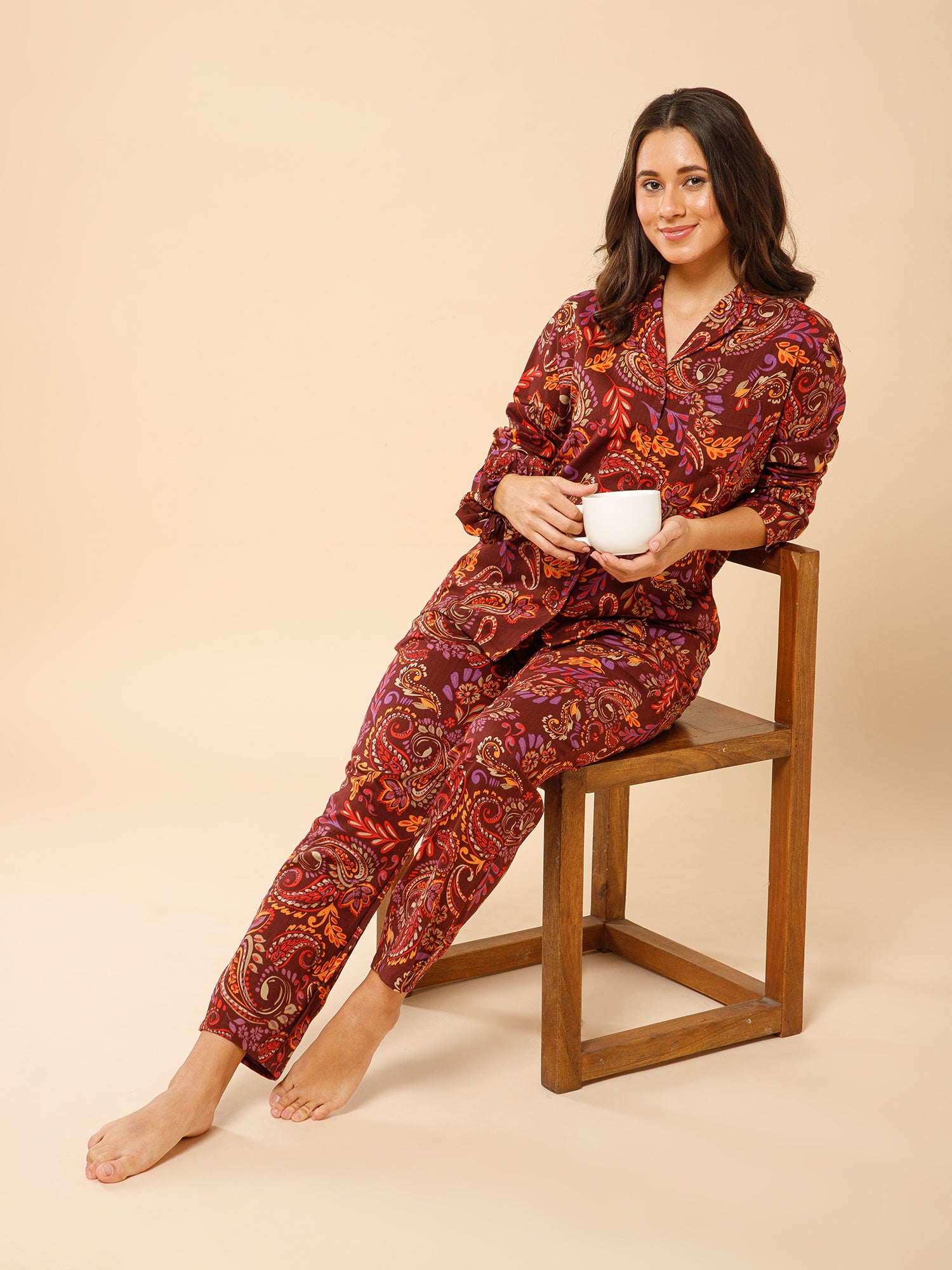 Drape in vogue Paisley Printed Lounge set