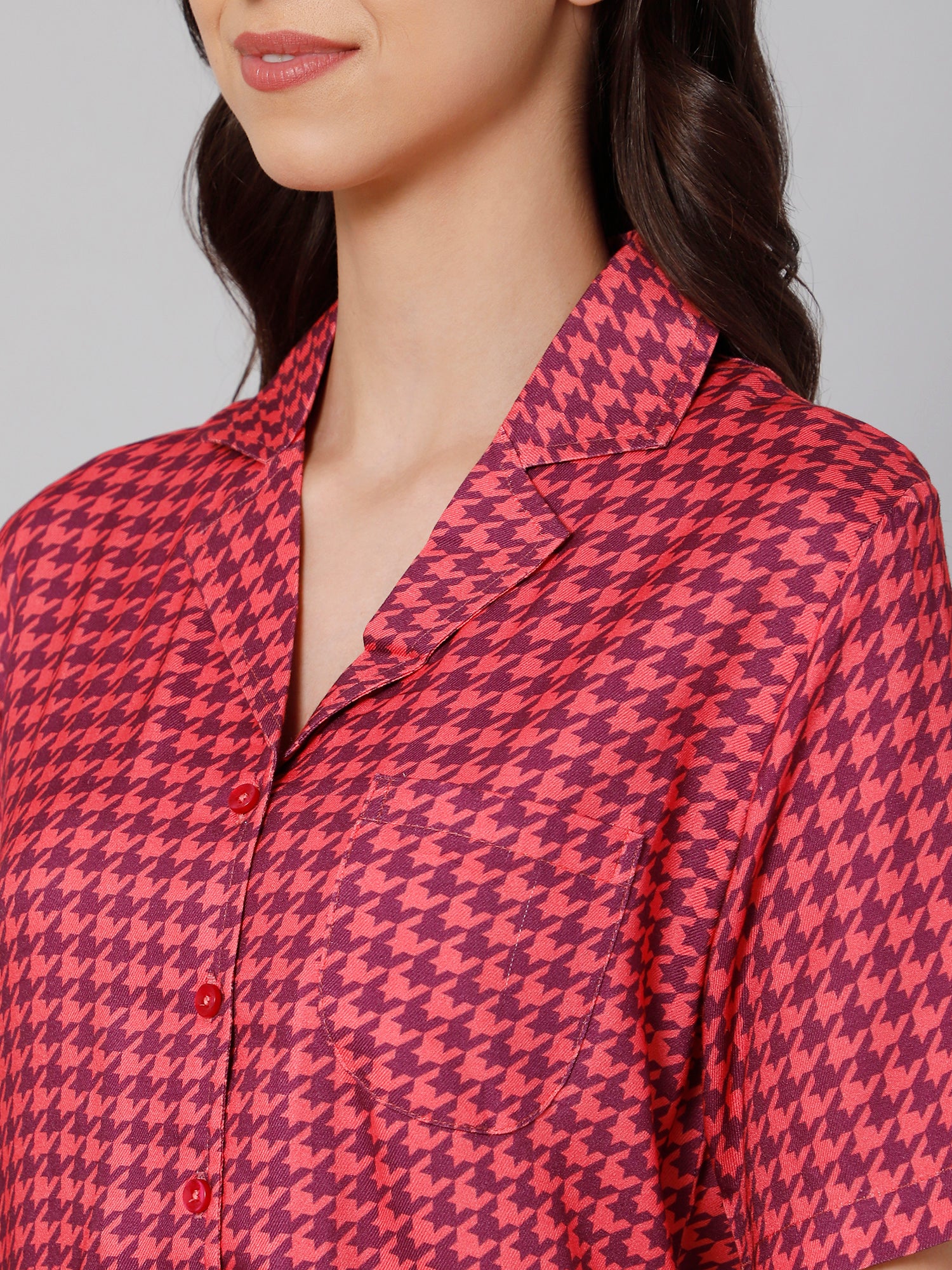 Drape In Vogue Women'S Pink Printed Night Suit