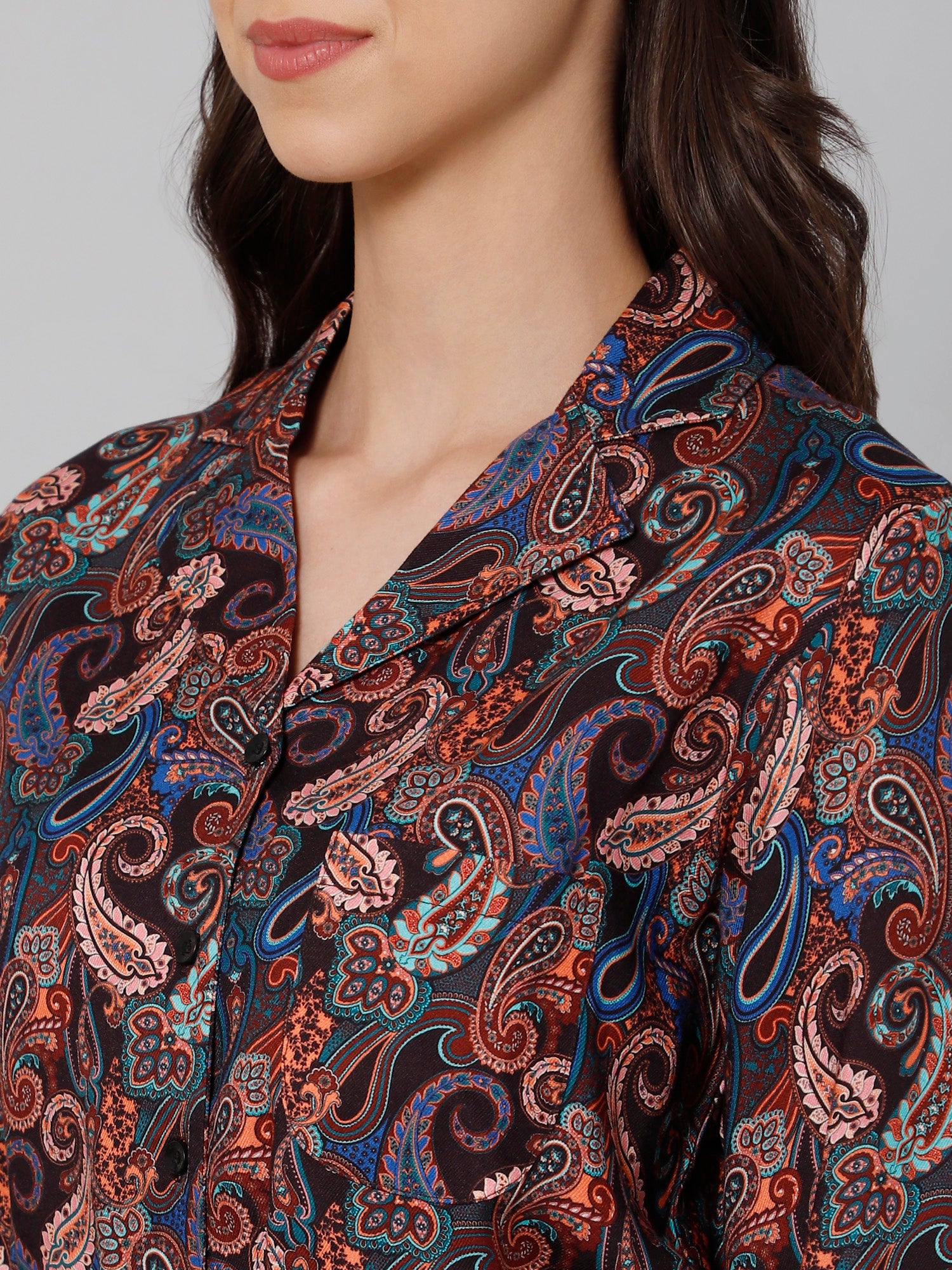 Drape In Vogue Women'S Black Keri Print Night Suit