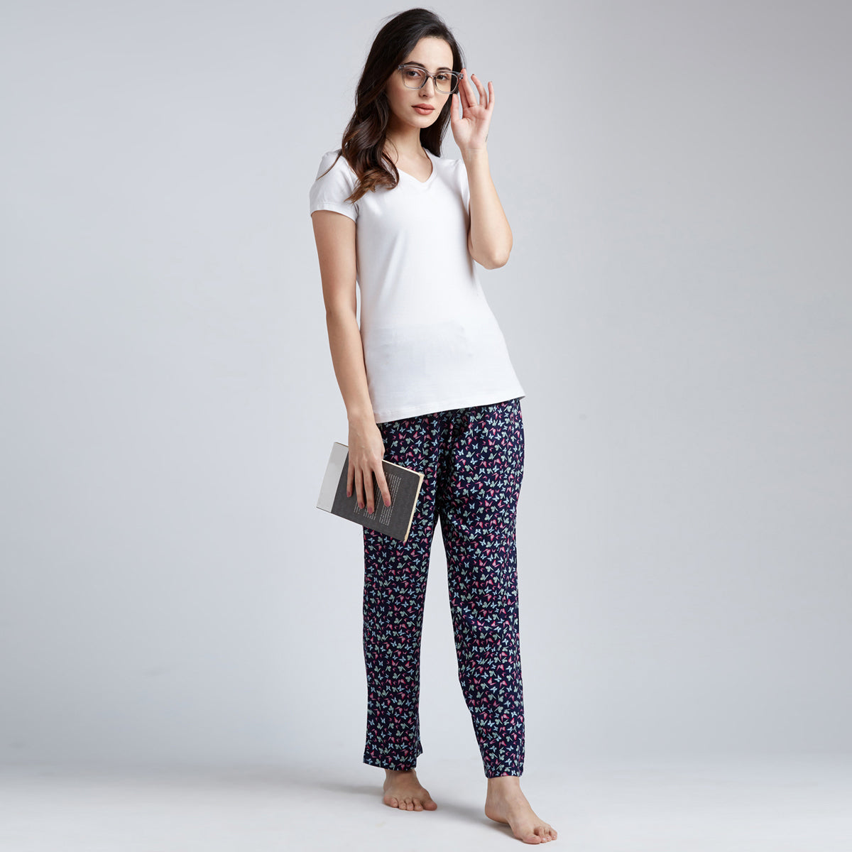 Navy Blue with Butterfly Print Pyjama