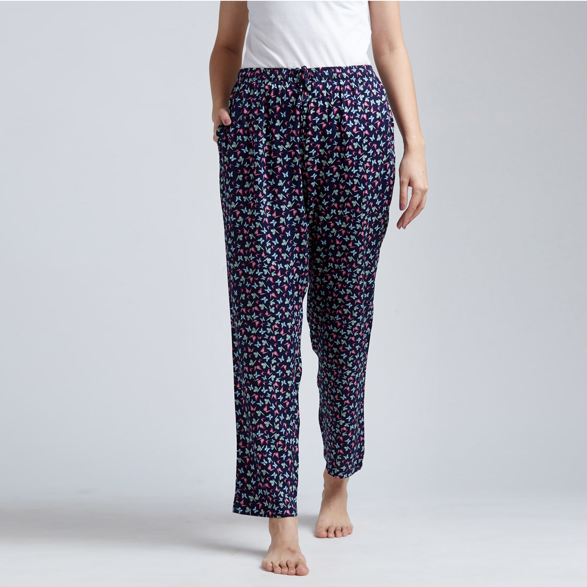 Navy Blue with Butterfly Print Pyjama