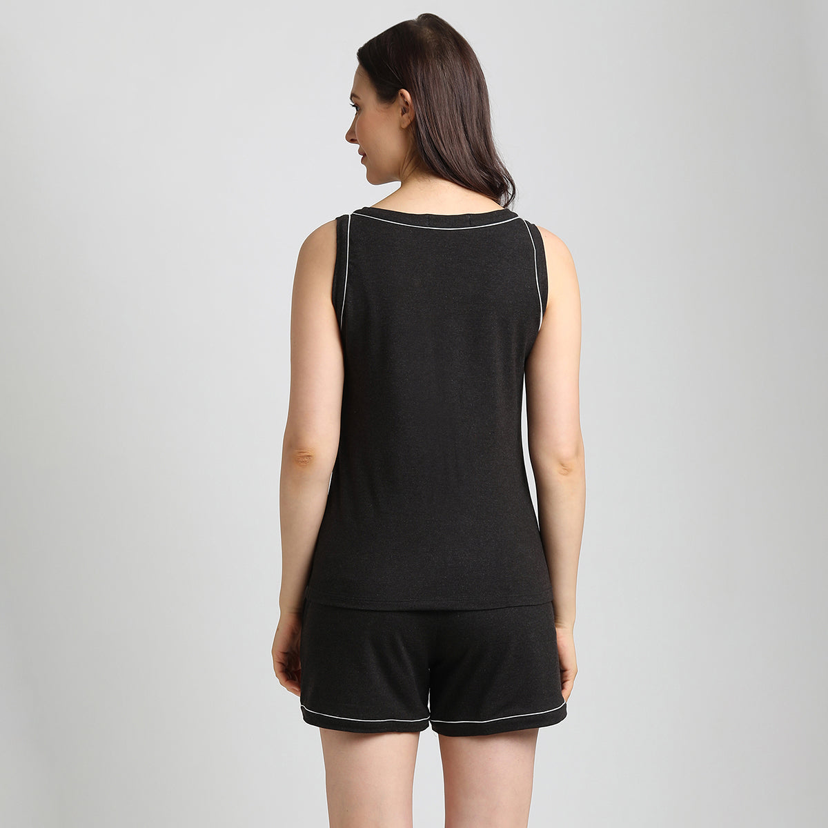 Women Grey Milange Night Suit