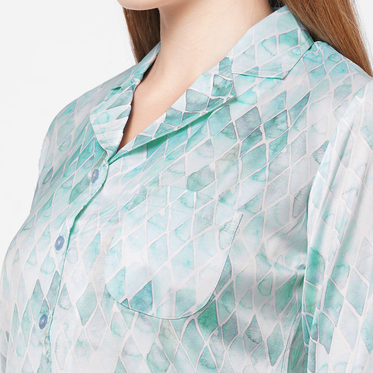 Women Black and Cream Strips with leopard print Night Suit