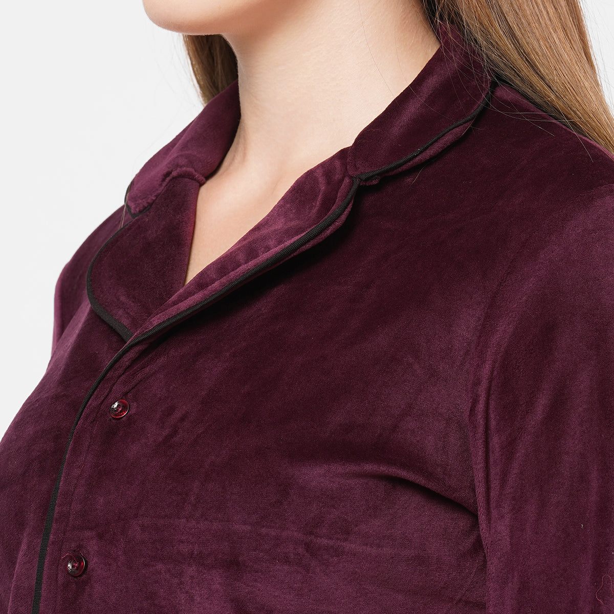 Women Black and Cream Strips with leopard print Night Suit