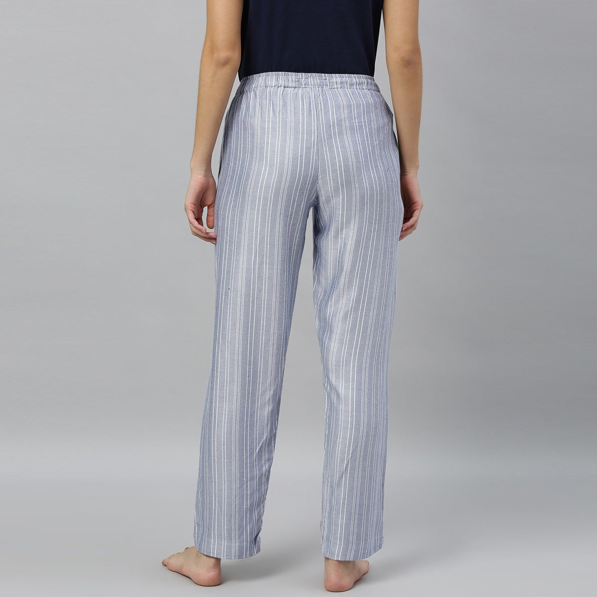 Women Grey With White Lining Pyjama