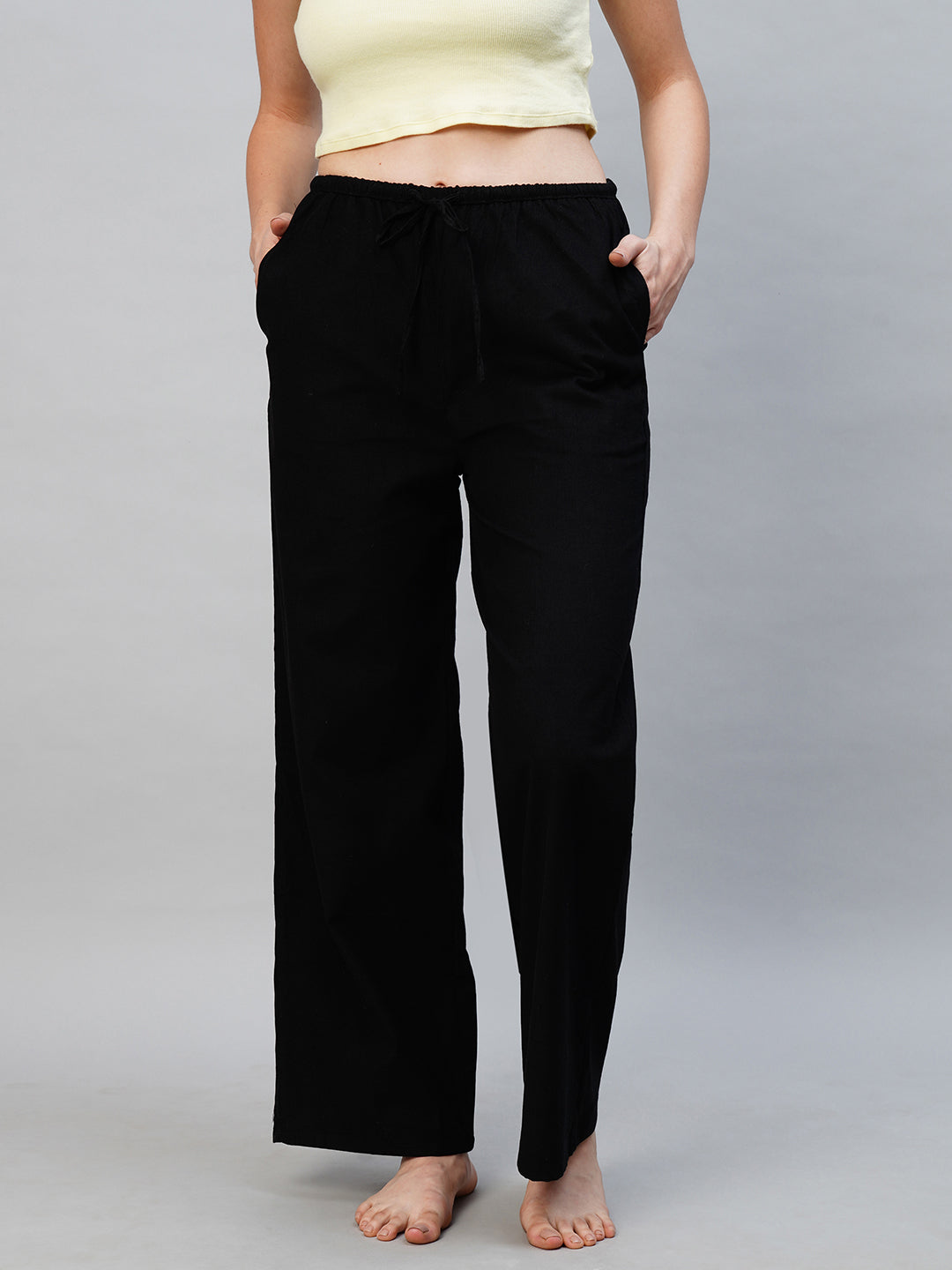 Women Black Corduroy Pyjama