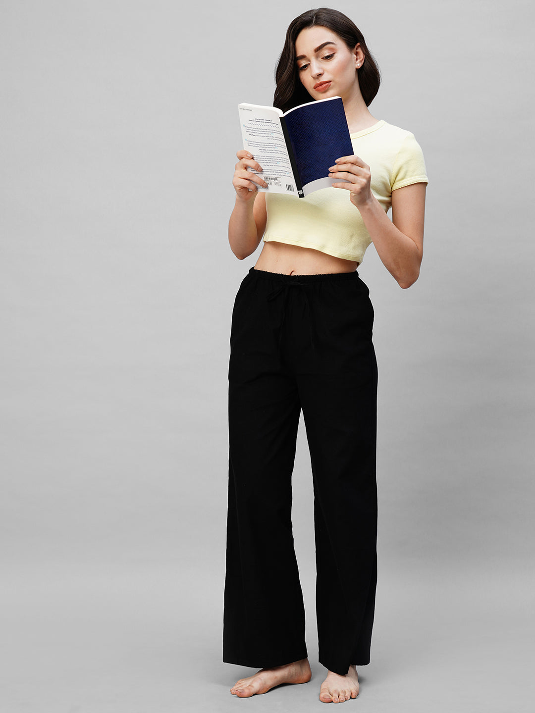 Women Black Corduroy Pyjama